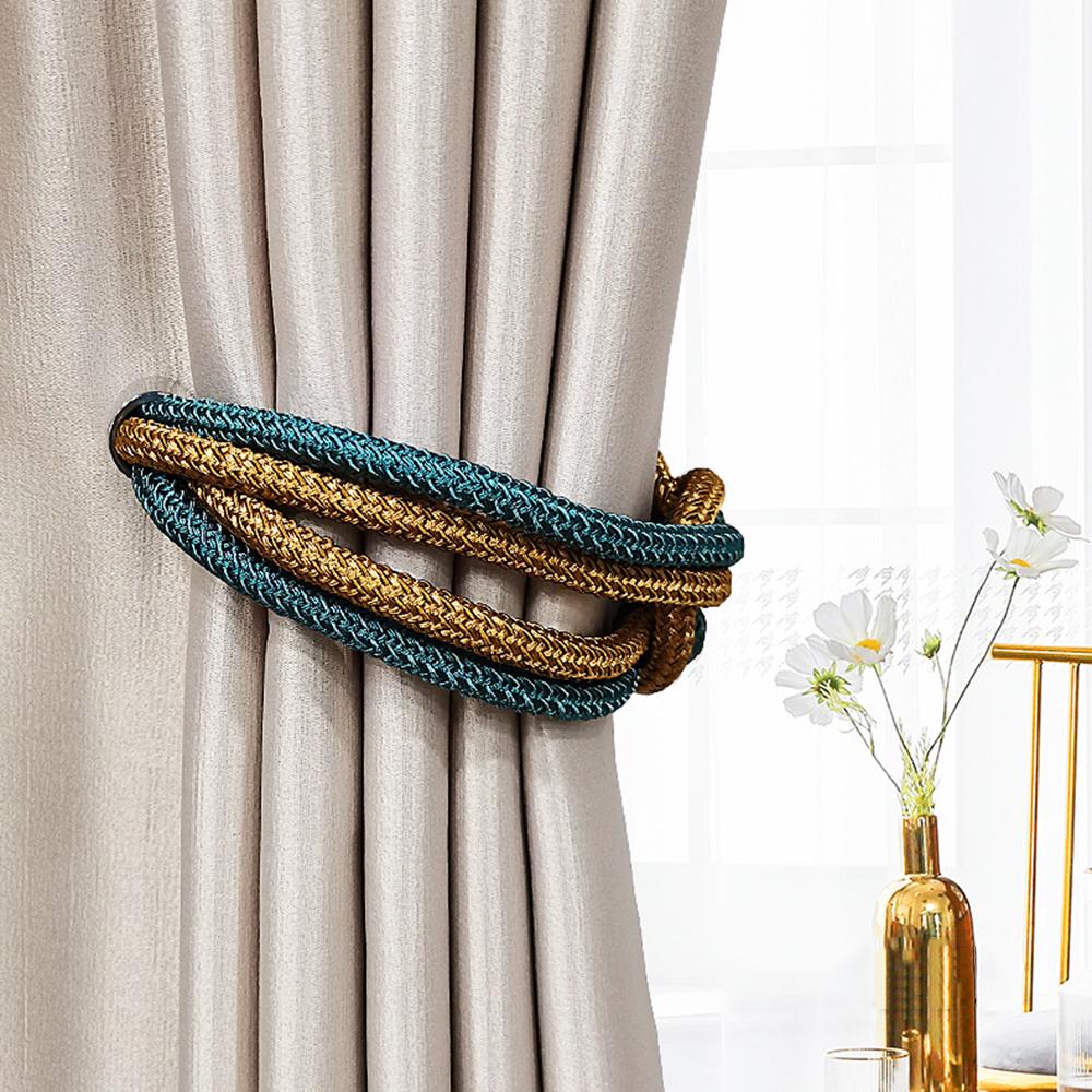 Magnetic Curtain Tieback Chinese Knot Drapery Tie Back Window Curtain Holder Decorative Drape Ties for Bedroom Living Room Office Cafe