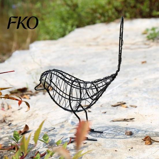 Contemporary Home Office Decor Iron Wire Bird Figurine, Minimalist Hollow Metal Sculpture, Stable Hand-woven Sculpture Rustproof Tabletop for