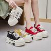 Canvas Shoes Women's Platform Muffin Shoes Summer New Versatile Round Head Lace-up Casual Shoes Breathable Single Shoes
