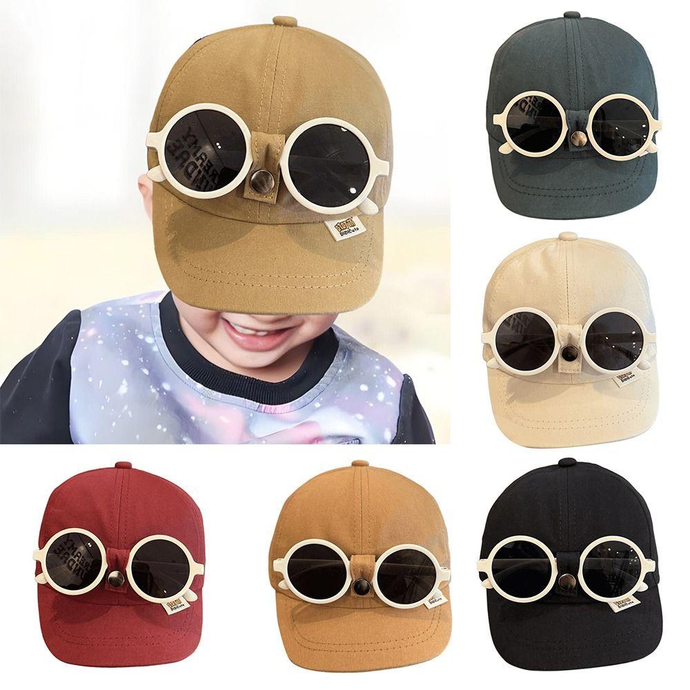 Sunshade Kids Children Sun Visor Hats Sunscreen Hip Hop Hat With Sunglasse  Spring Summer Autumn