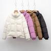 Пинху новый пуховик женский маленький зимний утолщенный воротник-стойка свободный пух утки куртка-хлеб для тепла