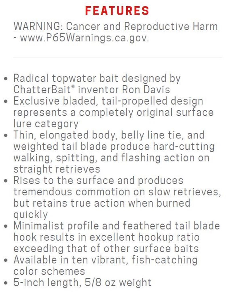 Zman Hell Raizer Tail Blade 5 Inch Sinking Lure Snow (3451)