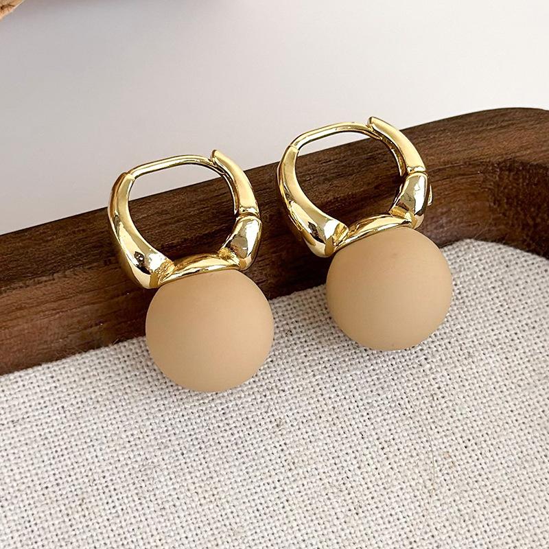 Простые новые коричневые геометрические серьги в стиле ретро с темпераментом, французские серьги, украшения для девочек