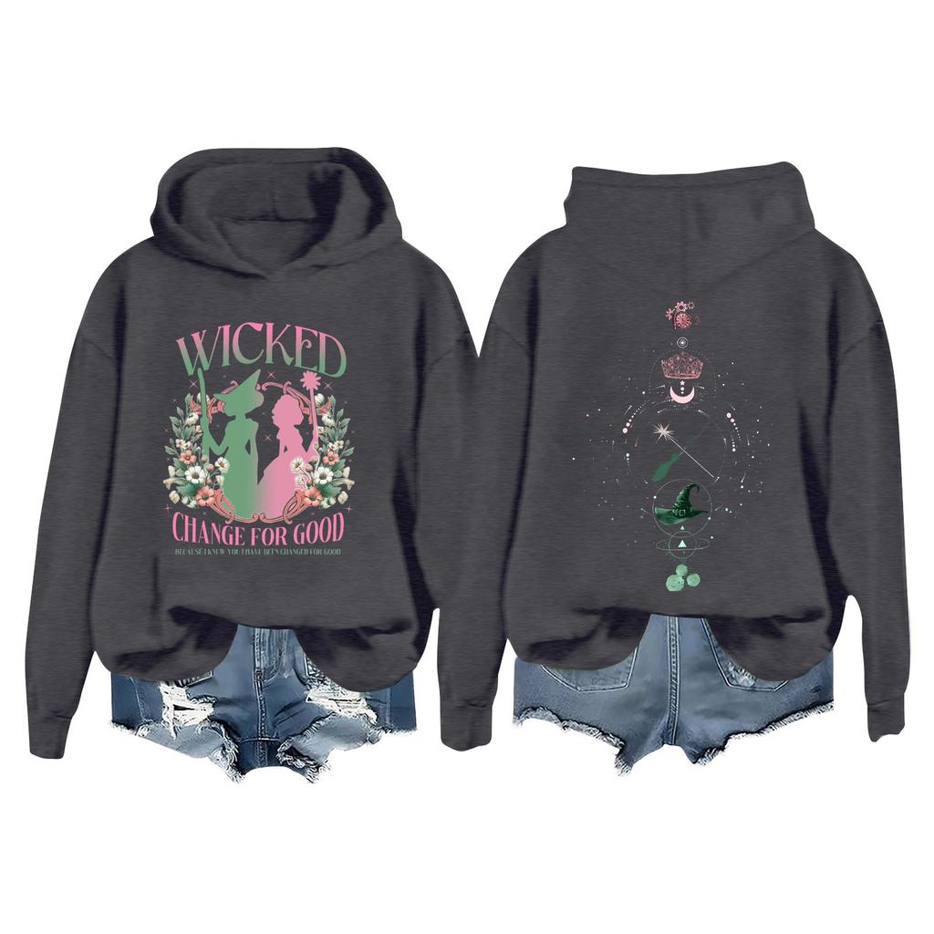 Женская повседневная толстовка с длинным рукавом и принтом Bad Witch