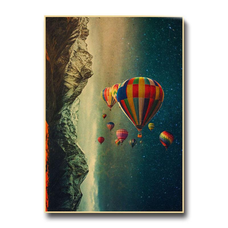 Vintage Astronaut Space Dreaming Poster Fantasy Flower NIght Wall Art Home Decoration Kawaii Room Decor Quality Canvas Posters