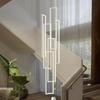 Modern LED Stair Long Chandelier Geometry Villa Duplex Pendant Lamps Luster Luxury Loft Living Room Hanging Light Fixture