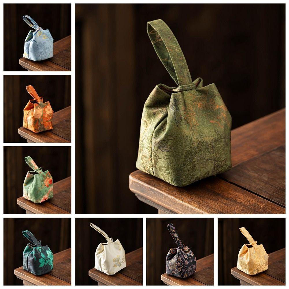 Ударопрочная сумка для хранения чайной посуды с принтом, маленький мешочек для мелочей, модная вышитая сумочка, кошелек