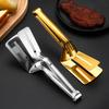Stainless Steel Food Clip Hollow Long Anti-slip Handle Anti-scald Multifunctional Steak Meat Fish Frying Barbecue Serving Clamp Tong Spatula
