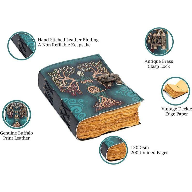 Книга теней журнал пустой бумага ручной работы с неровным краем винтажный кожаный журнал блокнот дневник