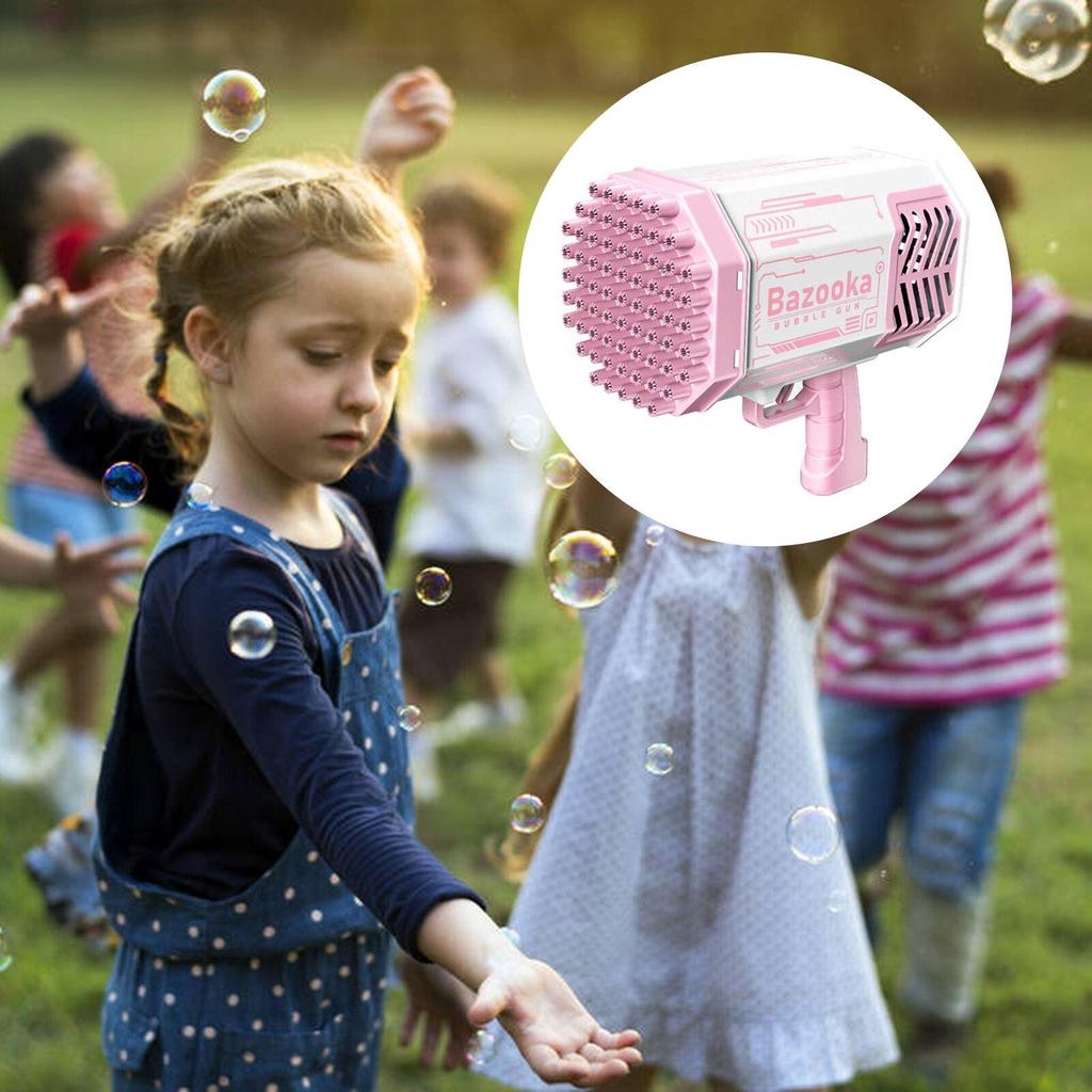 Ракетный пистолет для пузырей, 69 отверстий, машина для мыльных пузырей, автоматическая воздуходувка с легкими игрушками для детей