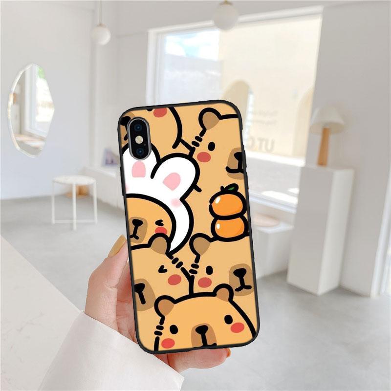 CJ24 Cartoon Capybara Cute Soft Shell Phone Case for Redmi Note 8 9 Pro Max 9S 9T 9C NFC 8T 8A 10A A4