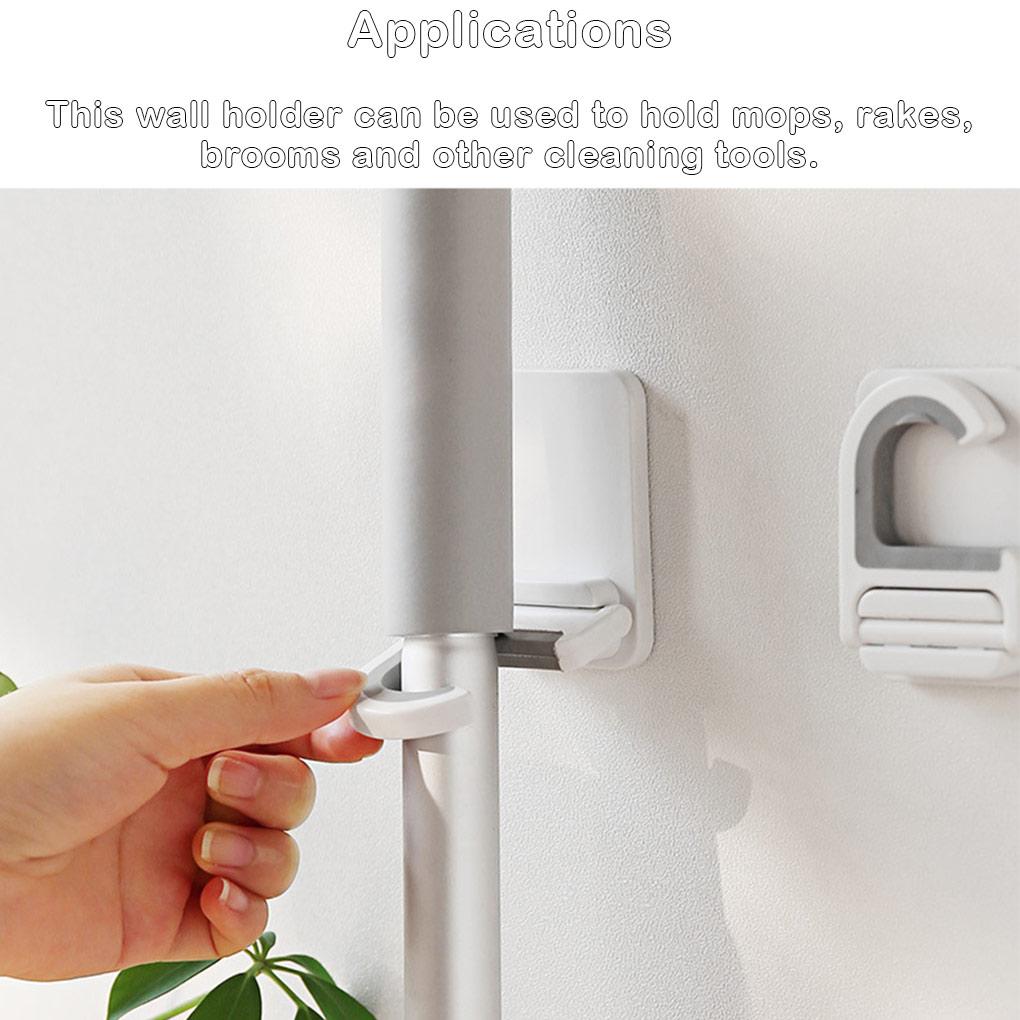 Держатель для швабры настенный самоклеящийся органайзер для уборочной щетки съемная вешалка для граблей полка для подвесной щетки для ванной комнаты