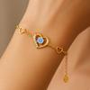 Pozłacana bransoletka srebrna 925 z kryształem light sapphire - złoto 24k