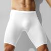 Мужские трусы-боксеры, эластичные, со средней талией, дышащие, летние, из ледяного шелка, шорты, однотонные, U-образные, бесшовные трусы
