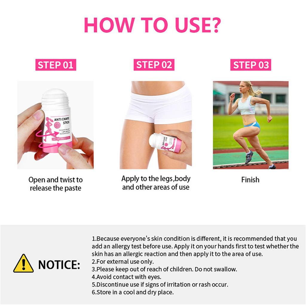 Lubricate Chafing Cream 40g Moisturizing Skin Body Friction Shield Cream Stick