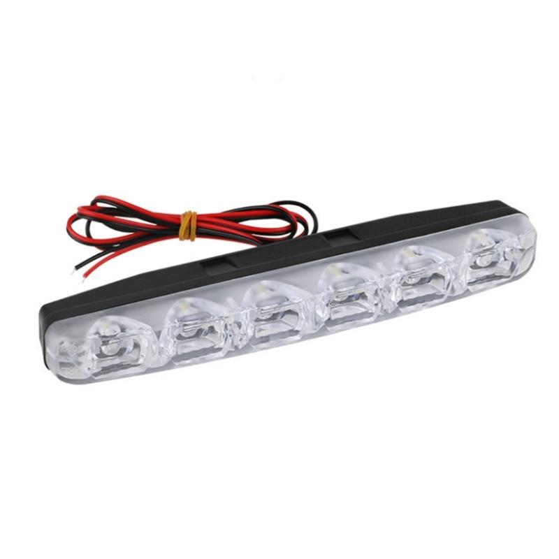 6LED светодиодные дневные ходовые огни высокой мощности, лампа дальнего света, универсальная светодиодная автомобильная противотуманная фара, простая установка, прочный