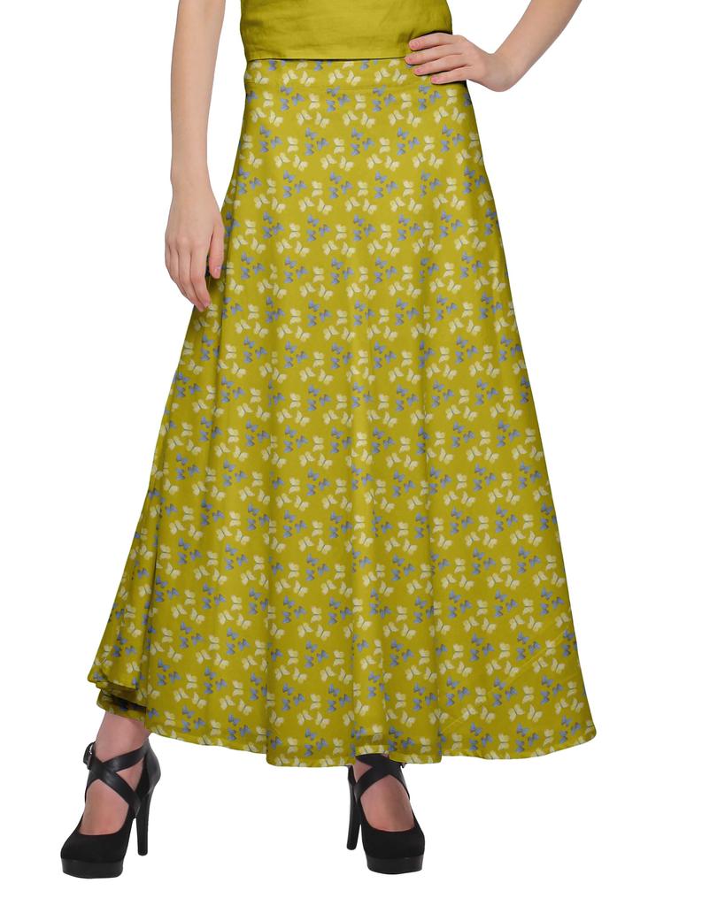 Moomaya Printed Maxi Skirt For Women Long Skirt For Girls Casual Wear