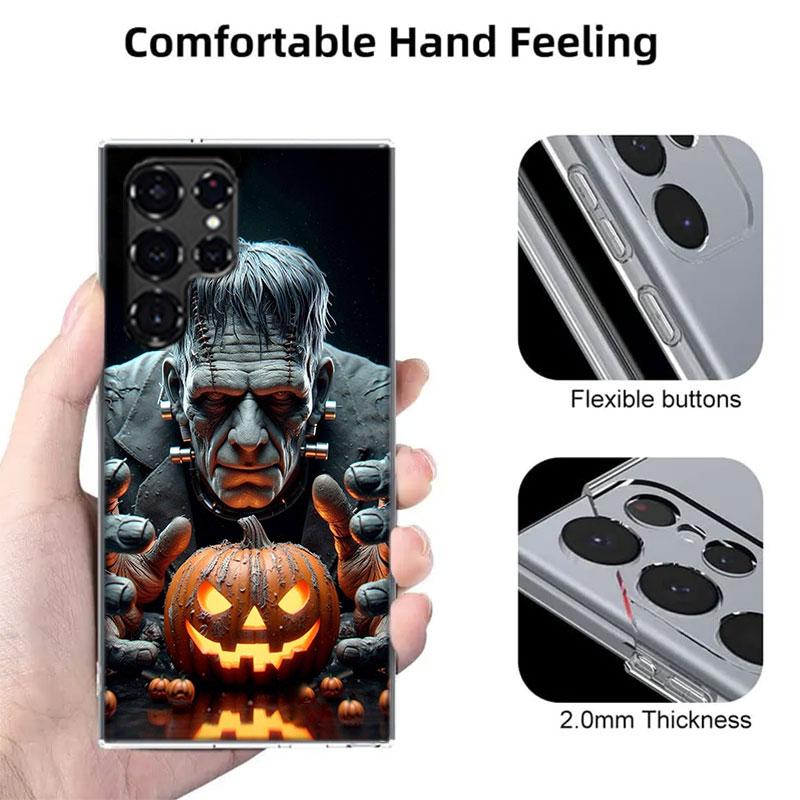 Horror F-Frankenstein Capa Phone Case For Samsung S26 Ultra S25 Edge Galaxy S23 S21 S20 S24 FE S22 S10 Plus Cover Clear TPU Shel