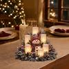 Decorative LED Ornaments Christmas Lighted Centerpiece, Atmospheric Ornament with Warm Glow, USB Holiday Home Decor Powered Plastic Crafts for