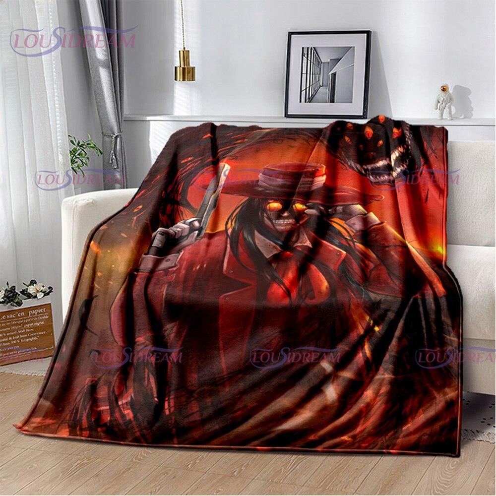 Одеяло серии аниме «Хеллсинг», одеяло с принтом «Алукард», мягкое покрывало, пляжное теплое дорожное покрывало для детей, подарок для мальчиков и девочек
