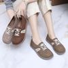 Туфли женские 2025 весна новая мода мягкая подошва повседневная обувь нескользящая универсальная шнуровка спортивная обувь круглый носок балетки