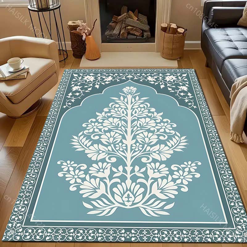 Красочный ковер с узором в исламском стиле для гостиной, спальни, дивана, придверный коврик для декора, коврик для зоны диванного столика, нескользящий коврик для пола в подарок