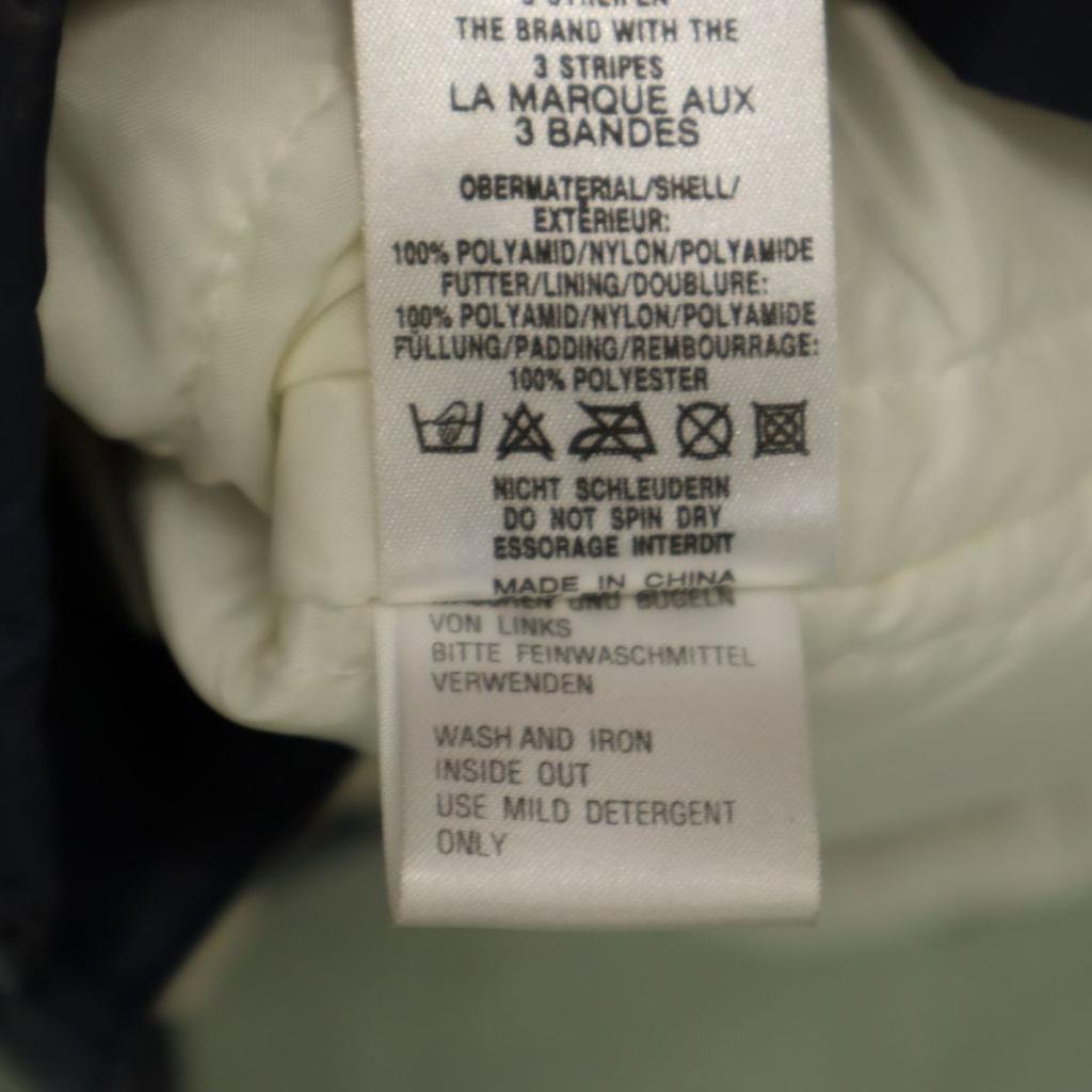 Adidas 80-е винтаж Хлопковый наполнитель Пальто-скамейка L Темно-синий система Мужской Б/У