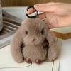 Милый пушистый кролик брелок кольцо плюшевый помпон кролик сумка кулон для пары автомобиль брелок ювелирные изделия подарки
