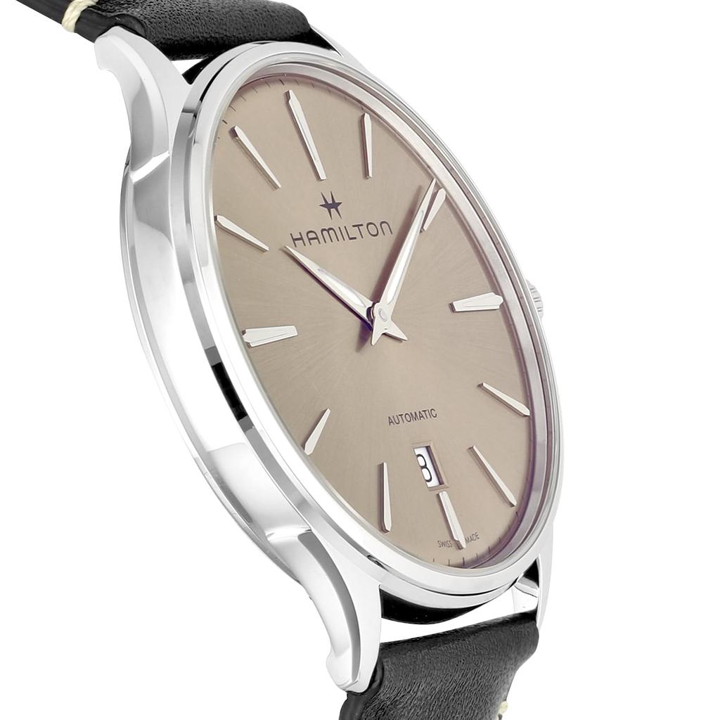 Часы Jazzmaster Thinline Auto Jazzmaster светло-коричневый циферблат из нержавеющей стали сапфировое стекло автоматический завод водонепроницаемость 5 АТМ 40 мм швейцарские часы