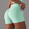 Auroth Nylon Pocket Fitness Yoga Shorts Running Sports Short Pants for Women