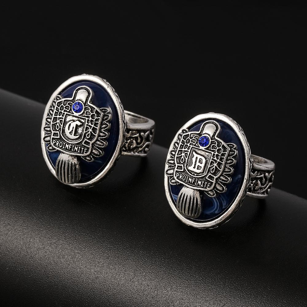 Дневники вампира Кольцо А-Я 26 Букв Для Женщин и Мужчин Алфавитные Инициалы Готическая Бижутерия Сальваторе Дэймон Возрожденный Кольцо Дневного Света