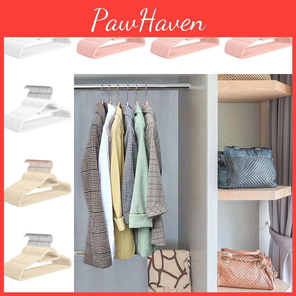 Бархатные вешалки с флоковым покрытием Нескользящие Поворотный крючок 360 градусов Для подвешивания пальто Пластиковые Регулируемые