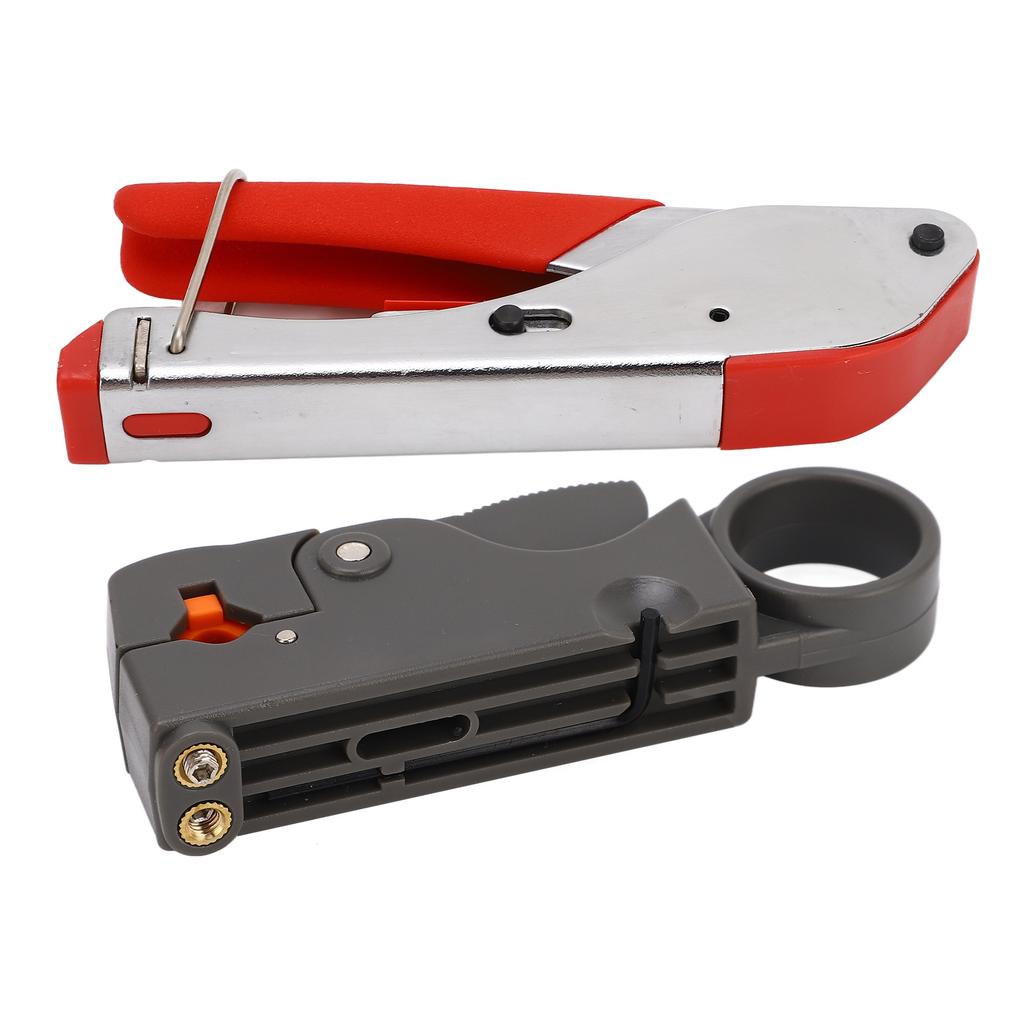 Набор для обжима коаксиального кабеля со стриппером и 20 шт. F-коннекторов, регулируемый инструмент для обжима проволочного троса