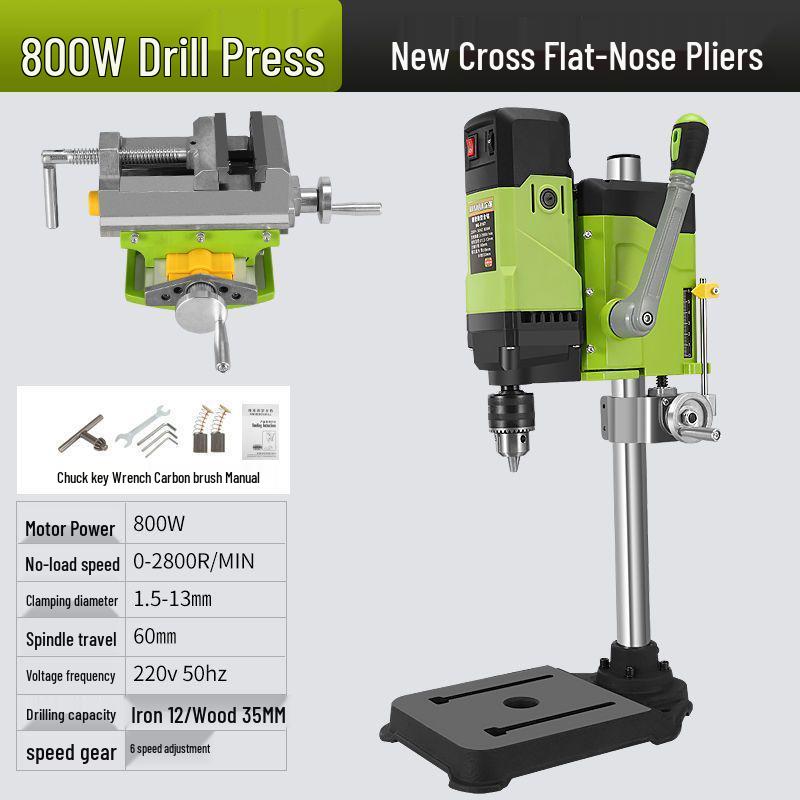 220V High-Power Multifunctional Bench Drill: Precision, Speed Adjustable, Small Electric Desktop Drilling & Milling Machine.
