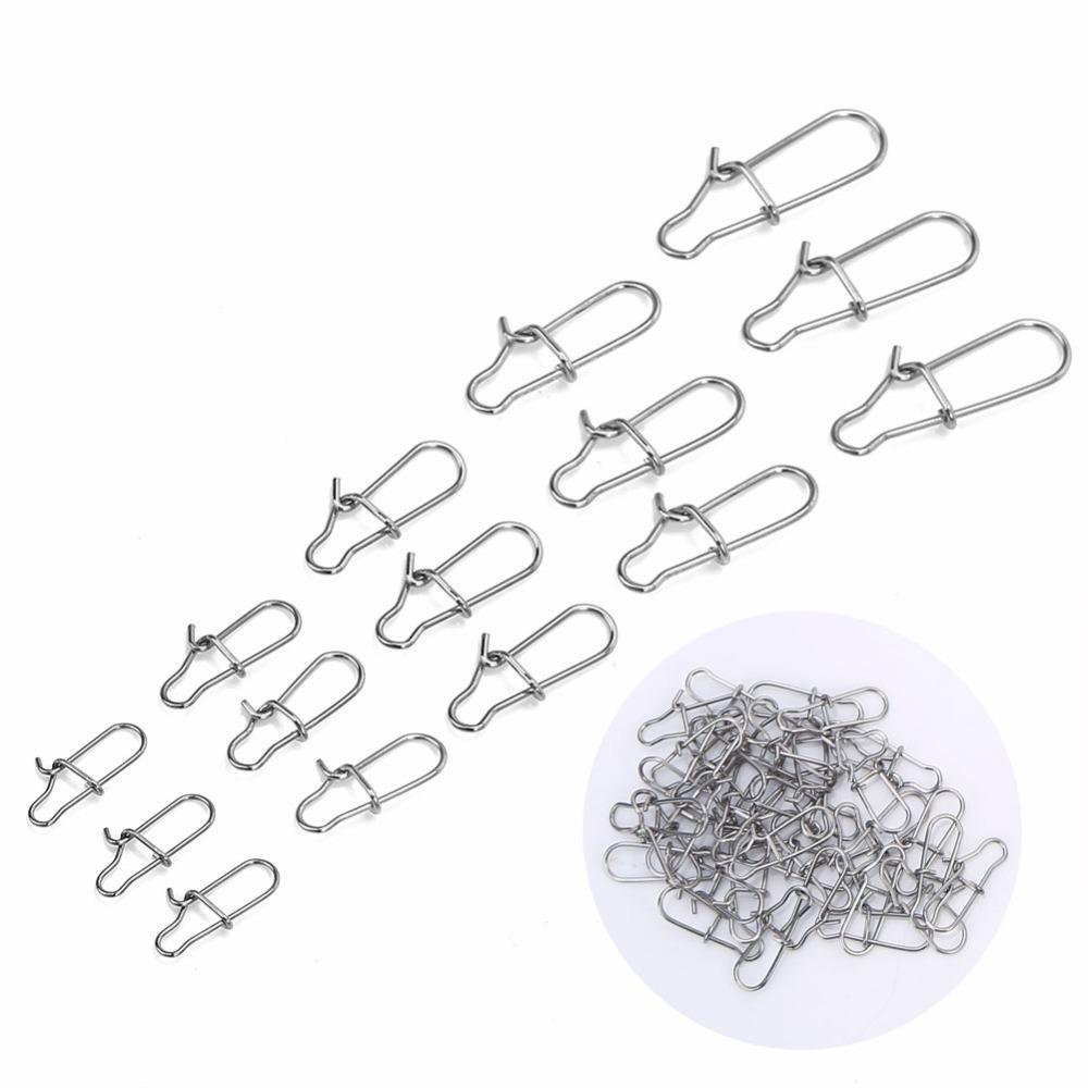 200PCS Quick Change Fishing Snap Connector Stainless Steel Fishing Link Rigs  Carp Fishing