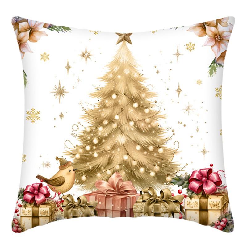 Рождественское украшение для дома, наволочка для подушки, Санта-Клаус, снеговик, рождественская елка, напечатанная на диванной подушке, набор для украшения комнаты, подарок другу