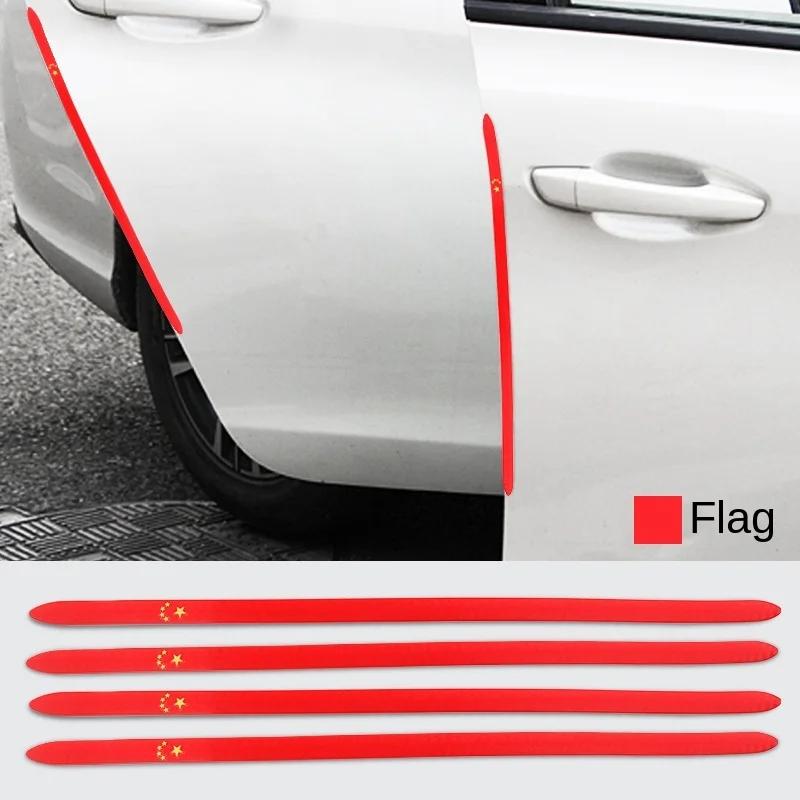 4 шт., автомобильные наклейки, защита края двери, накладка, защитная полоса, защита от царапин, автомобильные барьеры, защита от столкновений