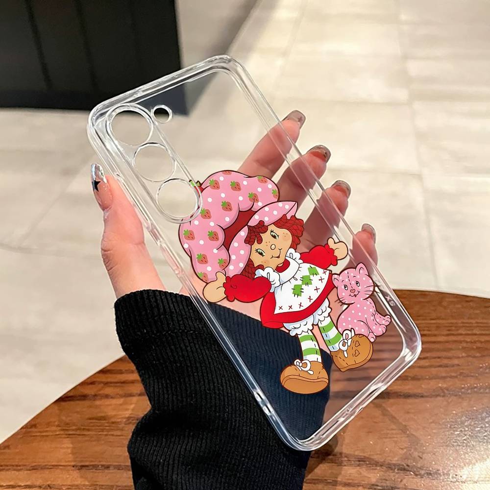 S-Клубничный торт Чехол для телефона для SamsungA10,12,20,21S,30,31,40,50,51,52,70,71 Прозрачный чехол