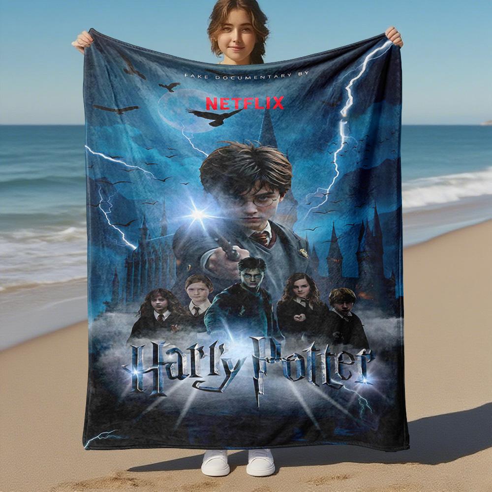 1PC Harry Potter Outdoor Flannel Blanket Soft Plush Decor for Picnics, camping,Bedroom, Playroom, Office1161A