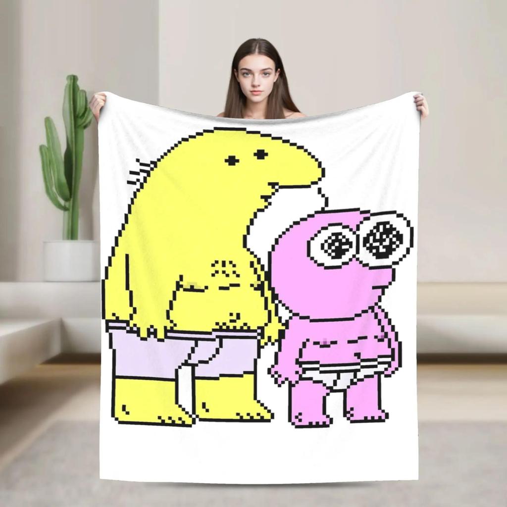 Smiling Friends Flirting Alan Bliblie Pim Blanket Super Warm Quality Bedding Throw for Couch Bed Spring Graphic Blanket for Boys