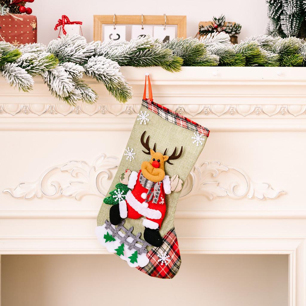 Extra Large Cartoon Christmas Socks Adorable Holiday Gift Bags For Tree Decorations