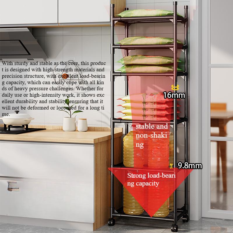 6 Tier Kitchen Shelf,floor Standing Multi-tier Household Microwave Storage Rack,multifunctional Oven Pots and Pans Storage Shelf