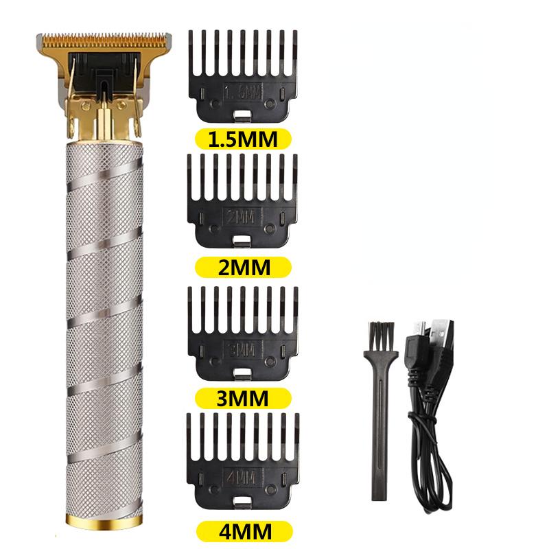 НЕРЖАВЕЮЩАЯ СТАЛЬ Спиральная металлическая винтажная электрическая машинка для стрижки волос T9 Профессиональная электробритва Перезаряжаемый парикмахерский триммер