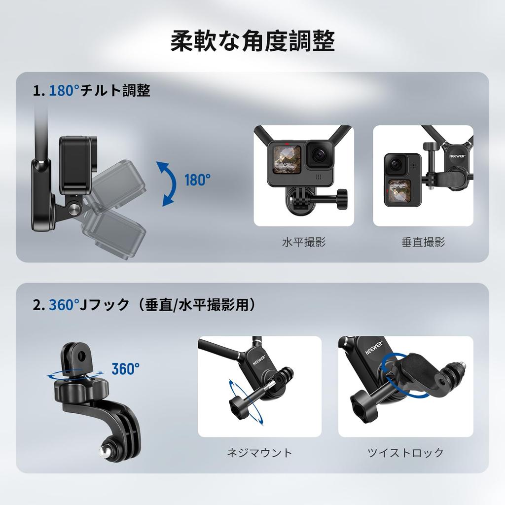 Магнитное крепление на шею NEEWER для камеры POV с зажимом для смартфона, совместимое с GoPro Hero 13 12 11 10 MAX DJI Action 4 Insta360 iPhone Samsung Quick