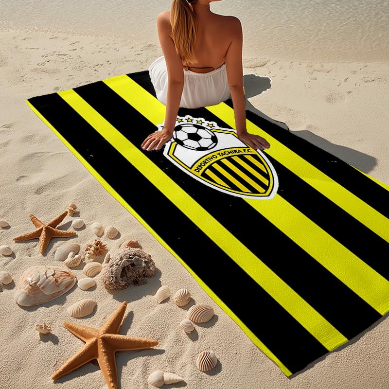 Deportivo Tachira Fc Crest Microfiber Beach Towel, Lightweight And Quick-Dry, for Summer Travel, Beach Essential, Swimming Pool