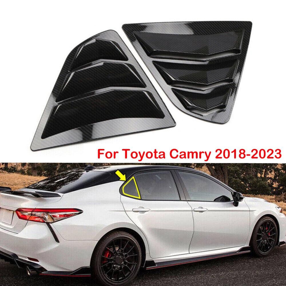 For Toyota Camry Sedan 2018-2023 Car Rear Louver Window Side Shutter Cover Trim Sticker Vent Scoop ABS Carbon Fiber Accessories
