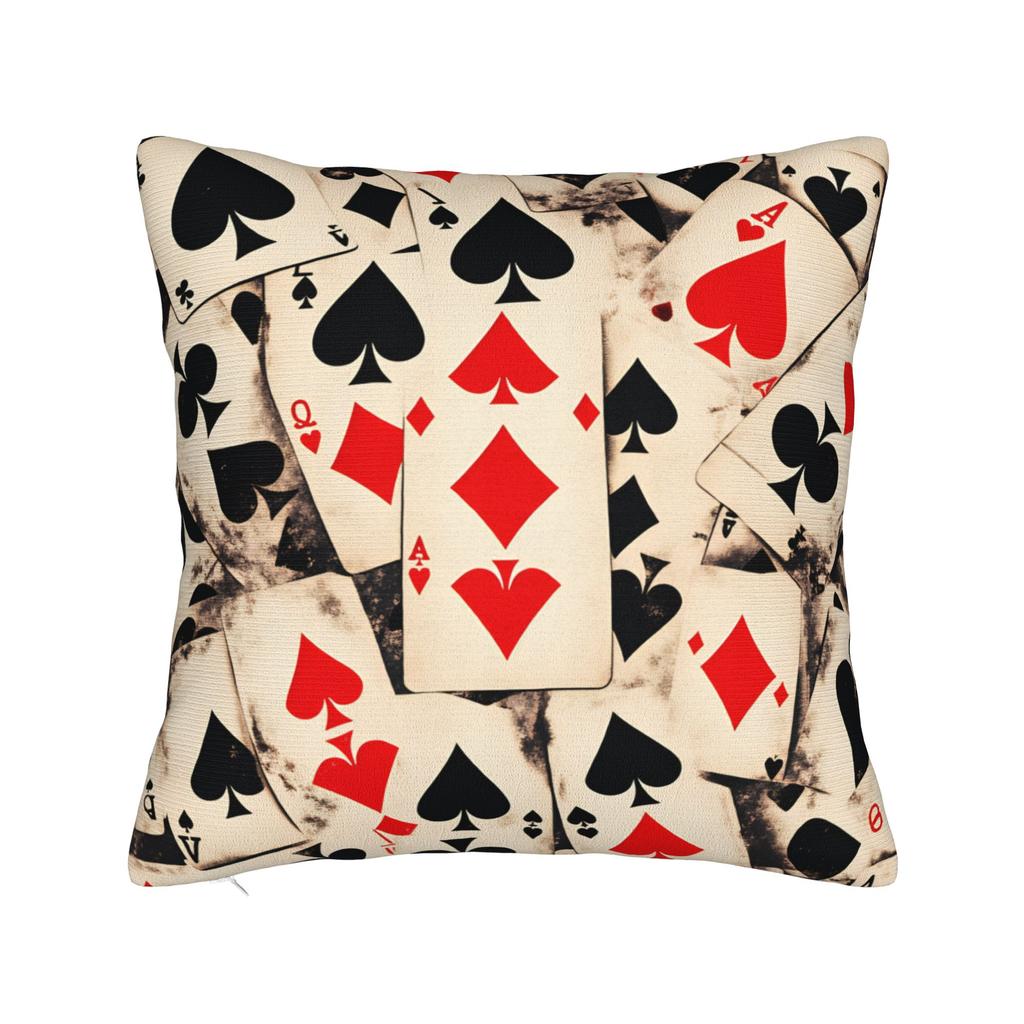 Playing Cards Pillowcases Vintage Pillow Case For Living Room Sofa Print Pillow Cover