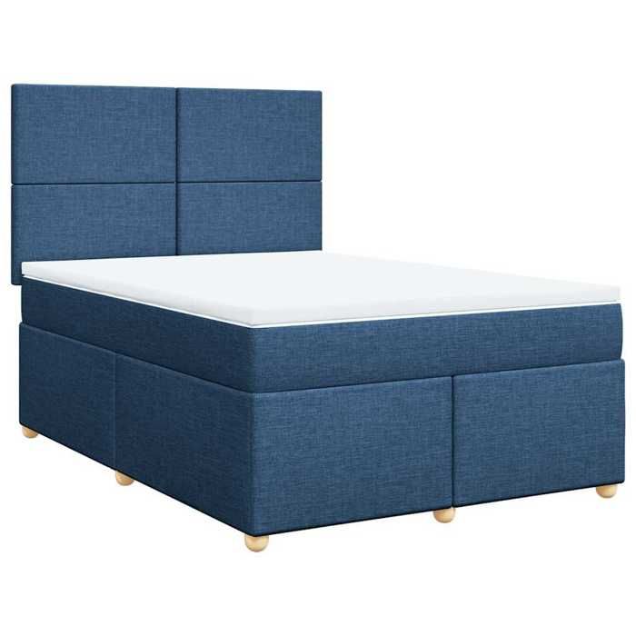 Maison Exclusive - Sommier à lattes de lit avec matelas Bleu 140x190 cm Tissu