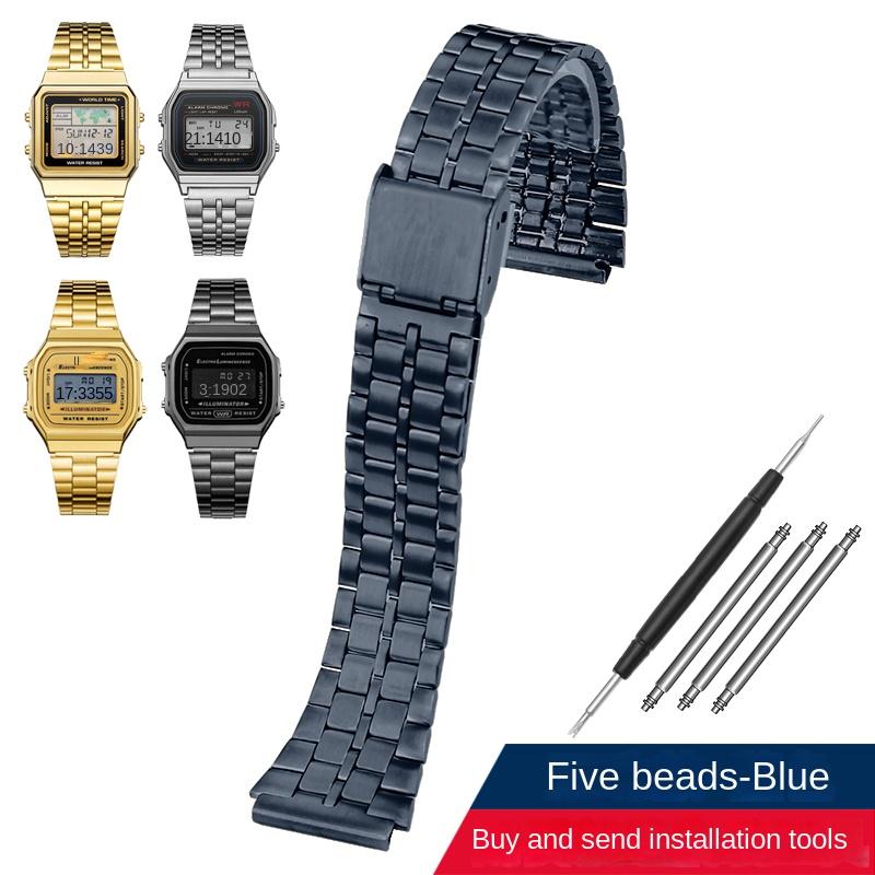 Ретро Маленький Квадратный Металлический Ремешок Для Часов CASIO A159w-n1 A158WA/168 LA670 AE-1200/W-218H/F84 Браслет Нержавеющая Сталь 13 18мм