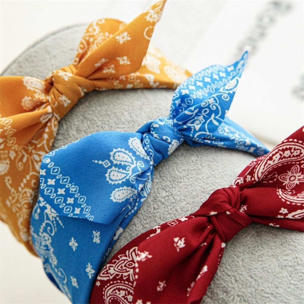 Bow Knot Women's Wide Headband Printed Hair Hoop Headwear Trendy Retro Polka Dot Hairband Girls